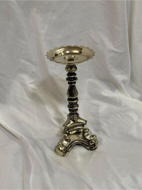 Rubel Vintage Gold Tone Candle Holder, 9 inch MCM Decor baroque statement ornate